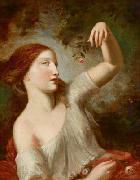 Charles-Joseph Natoire Eine junge Frau mit Rosen oil painting on canvas